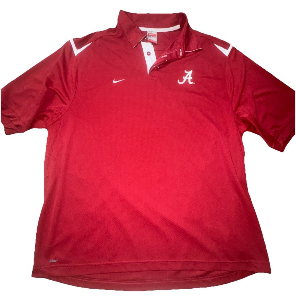 Alabama Crimson Tide Nike Team Mens Polo Shirt Red Short Sleeve Fit Dry XL (d2)